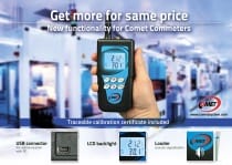 Thermometer-hygrometer with magnetic temperature probe for measuring surface temperatures