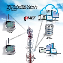 IoT Wireless Temperature Datalogger for 2 external probes, with built-in 4G modem and Flat Rate SIM Card