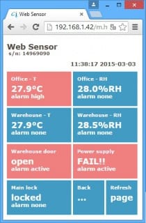 Web Sensor with PoE - two channels with flood detector and binary inputs