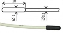 Pt1000TR160/C, temperature probe, cable 1 m