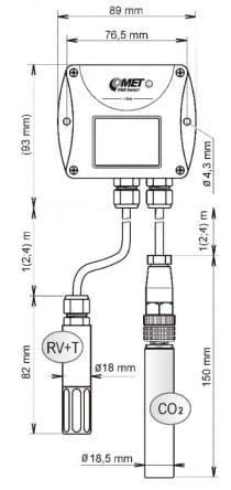 WebSensor - remote CO2 concentration thermometer hygrometer with Ethernet interface